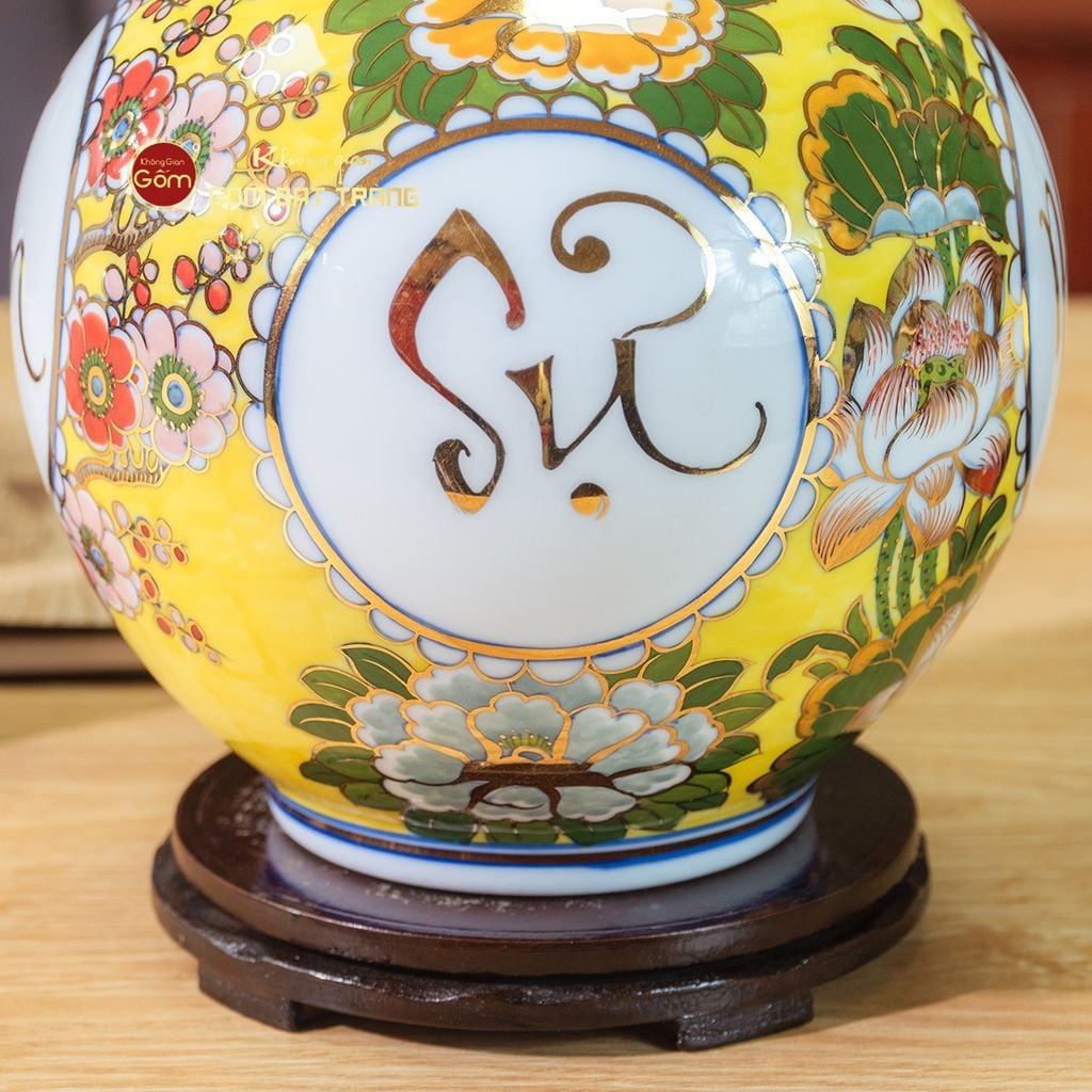 Quả Hút Lộc Hoa Phú Quý Vạn Sự Như Ý Vẽ Vàng