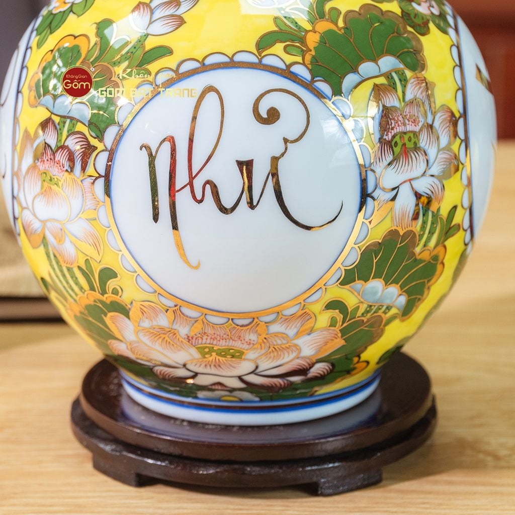 Quả Hút Lộc Hoa Phú Quý Vạn Sự Như Ý Vẽ Vàng