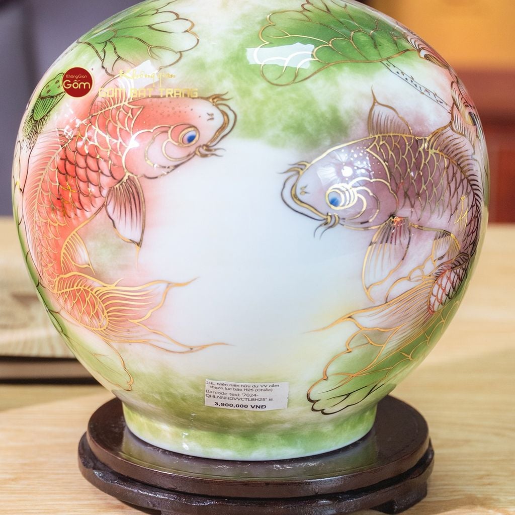 Quả Hút Lộc Lục Bảo Niên Niên Hữu Dư Vẽ Vàng