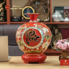 Quả Hút Lộc Men Đỏ Phúc Lộc Thọ Vẽ Vàng