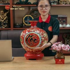 Quả Hút Lộc Men Đỏ Phúc Lộc Thọ Vẽ Vàng