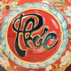 Quả Hút Lộc Men Đỏ Phúc Lộc Thọ Vẽ Vàng
