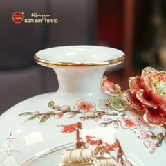 Quả Hút Lộc Men Trắng Thuận Buồm Xuôi Gió Vẽ Vàng