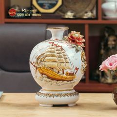 Quả Hút Lộc Men Trắng Thuận Buồm Xuôi Gió Vẽ Vàng