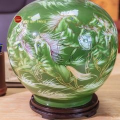 Quả Hút Lộc Men Xanh Mã Đáo Thành Công Vẽ Vàng