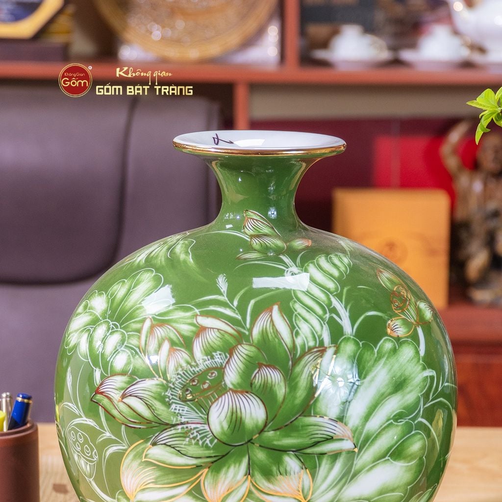 Quả Hút Lộc Men Xanh Mã Đáo Thành Công Vẽ Vàng