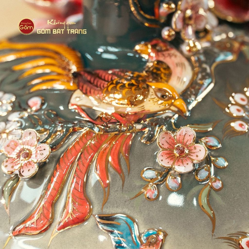Quả Hút Lộc Công Danh Phú Quý Đắp Nổi Vẽ Vàng