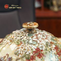Quả Hút Lộc Ngàn Hoa Đắp Nổi Vẽ Vàng