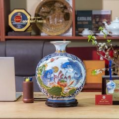 Quả Hút Lộc Nhị Cảnh Cá Chép Thuận Buồm Vẽ Vàng