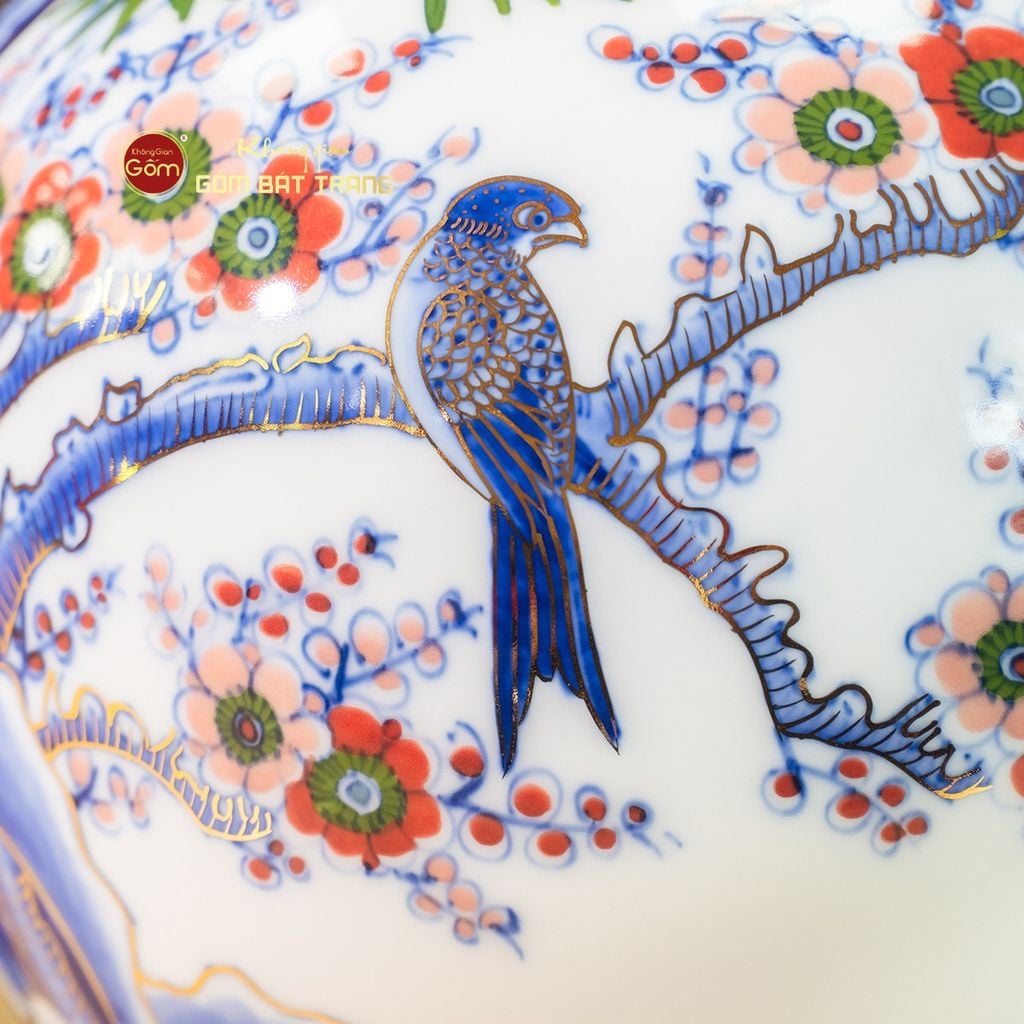 Quả Hút Lộc Nhị Cảnh Én Đào Thuận Buồm Vẽ Vàng