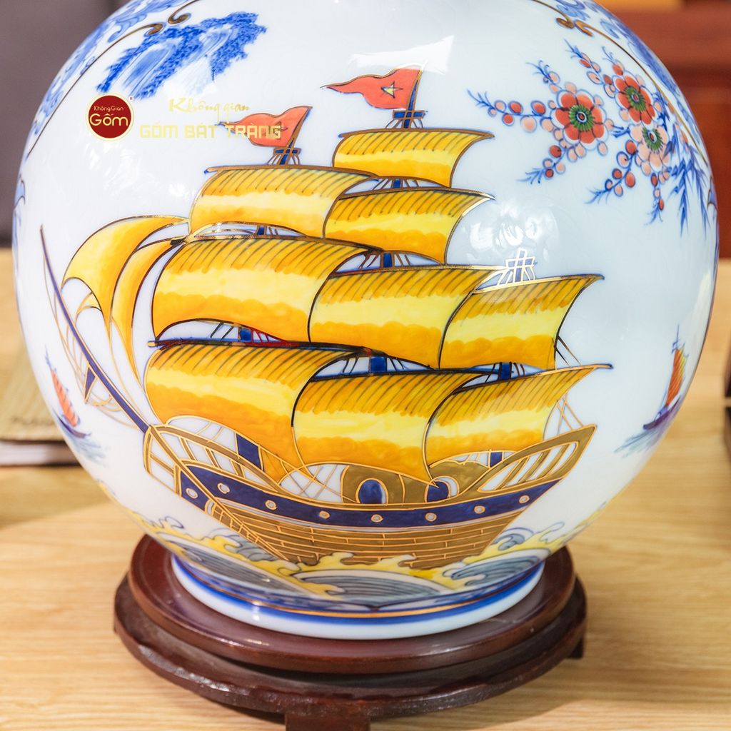 Quả Hút Lộc Nhị Cảnh Mã Đáo Thuận Buồm Vẽ Vàng