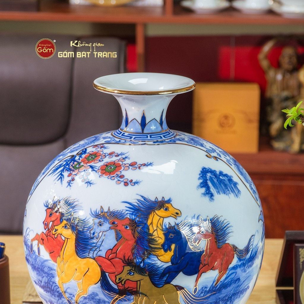 Quả Hút Lộc Nhị Cảnh Mã Đáo Thuận Buồm Vẽ Vàng