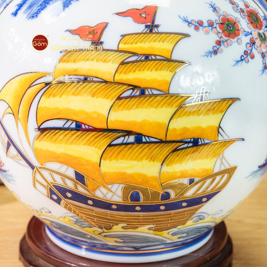 Quả Hút Lộc Nhị Cảnh Mã Đáo Thuận Buồm Vẽ Vàng