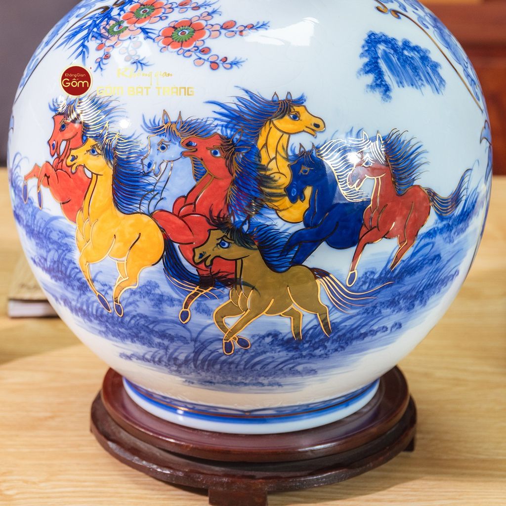 Quả Hút Lộc Nhị Cảnh Mã Đáo Thuận Buồm Vẽ Vàng