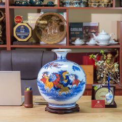 Quả Hút Lộc Nhị Cảnh Mã Đáo Thuận Buồm Vẽ Vàng