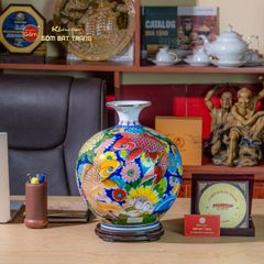 Quả Hút Lộc Nhị Cảnh Niên Niên Hữu Dư Thuận Buồm Vẽ Vàng