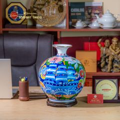 Quả Hút Lộc Nhị Cảnh Niên Niên Hữu Dư Thuận Buồm Vẽ Vàng