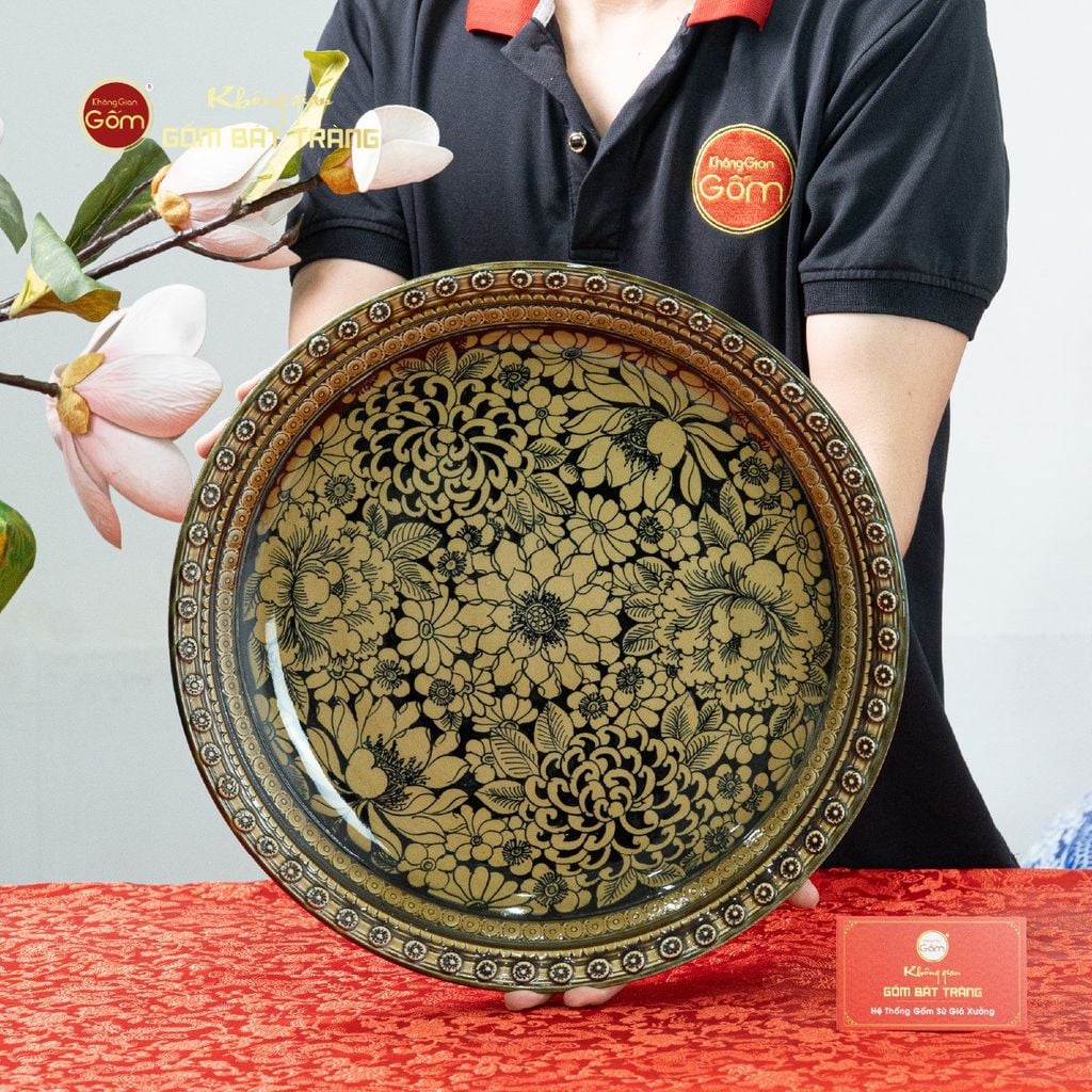 Đĩa Trưng Bày Hoa Phú Quý Cát Tường