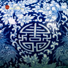 Thạp Song Phụng Ngàn Hoa Vạn Phúc Trường Thọ Lam Ngọc Bình An