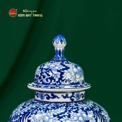 Thạp Song Phụng Ngàn Hoa Vạn Phúc Trường Thọ Lam Ngọc Bình An
