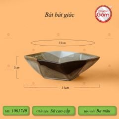 Bộ Bát Đĩa Bát Tràng Men Hỏa Biến Ba Màu