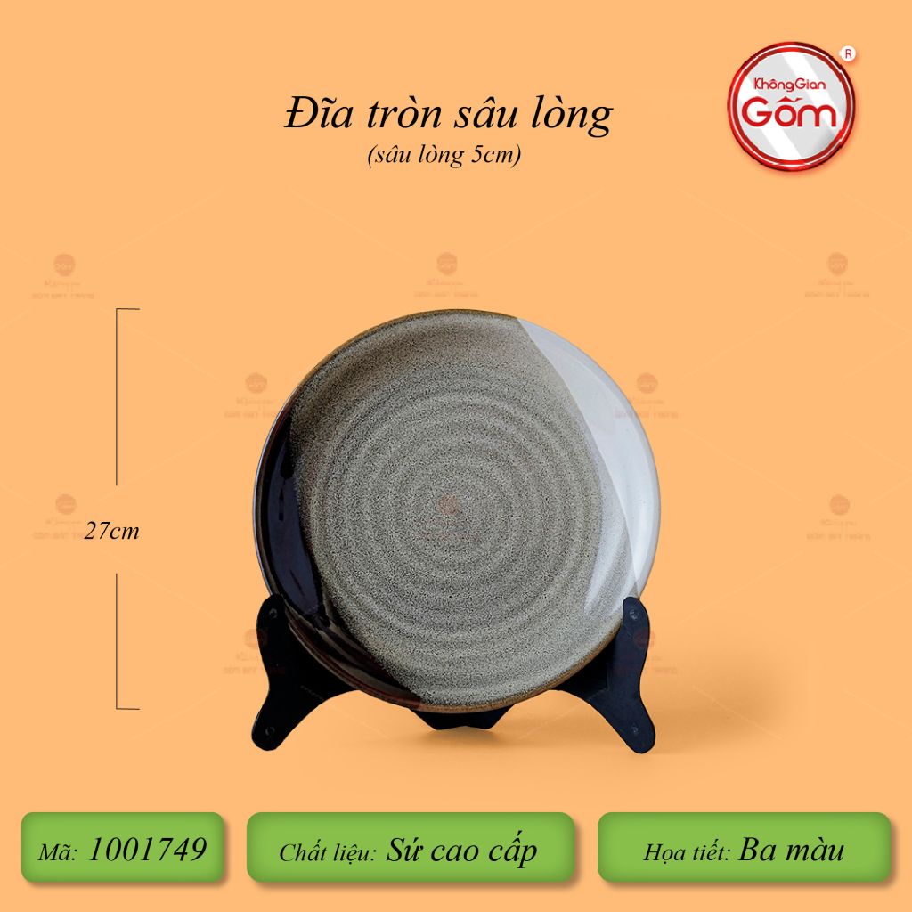 Đĩa Tròn Sâu Lòng Ba Màu