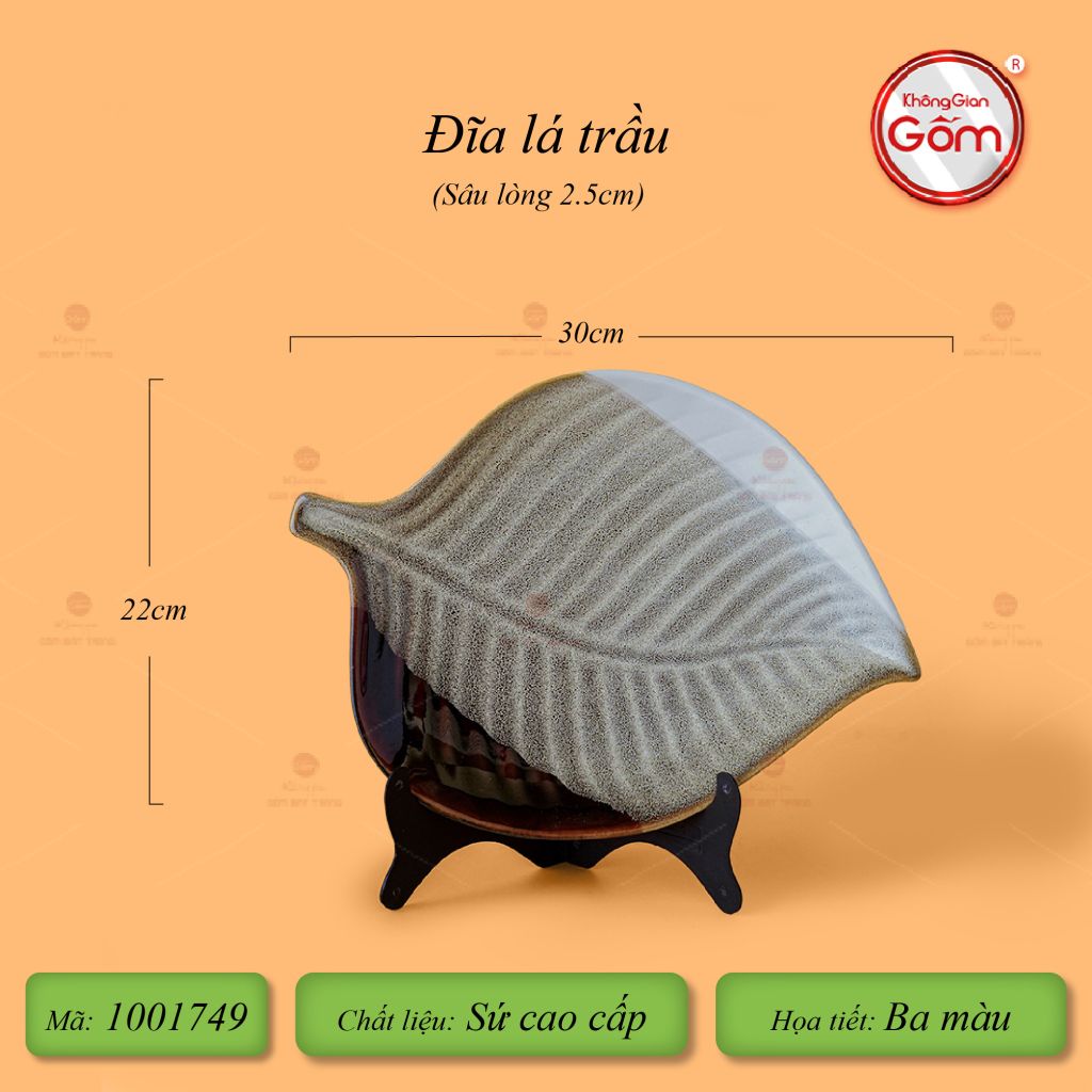 Đĩa Lá Trầu Ba Màu