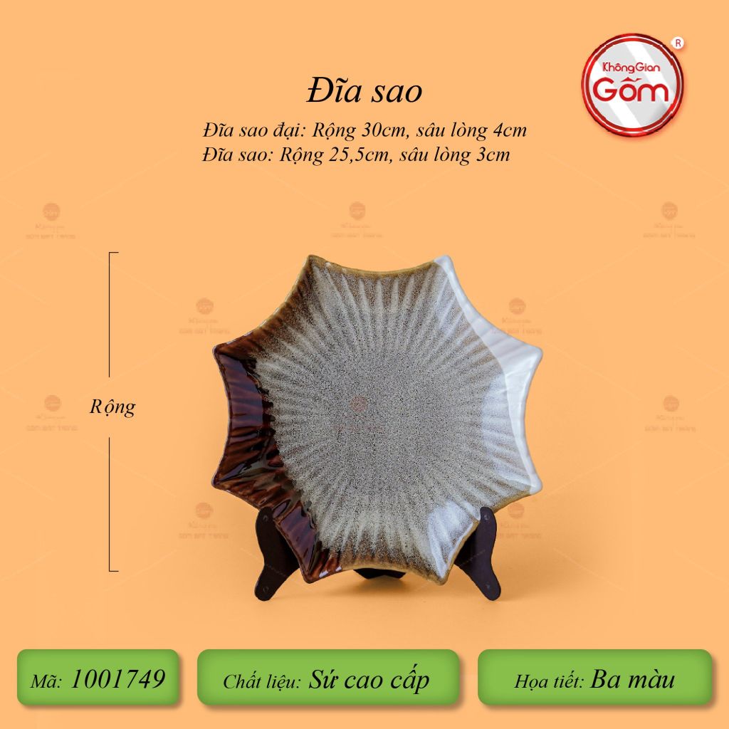 Bộ Bát Đĩa Bát Tràng Men Hỏa Biến Ba Màu