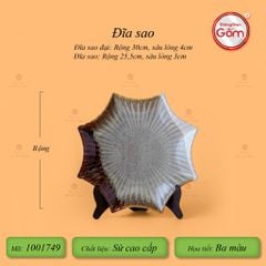 Bộ Bát Đĩa Bát Tràng Men Hỏa Biến Ba Màu