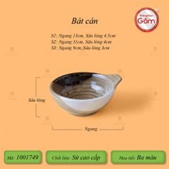 Bộ Bát Đĩa Bát Tràng Men Hỏa Biến Ba Màu