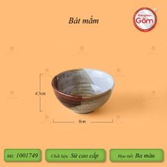 Bộ Bát Đĩa Bát Tràng Men Hỏa Biến Ba Màu
