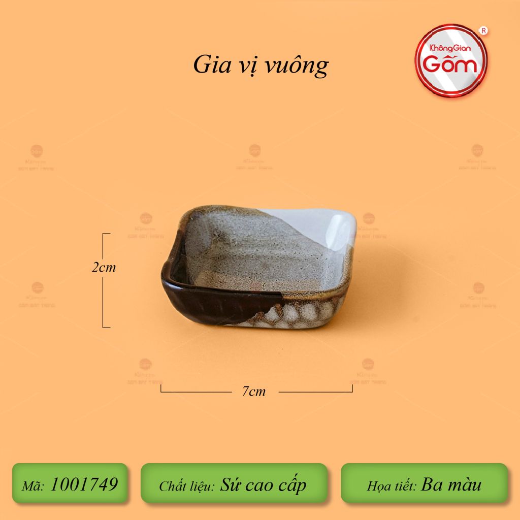 Chén Gia Vị Vuông Ba Màu