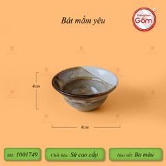 Bộ Bát Đĩa Bát Tràng Men Hỏa Biến Ba Màu