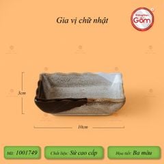 Chén Gia Vị Chữ Nhật Ba Màu