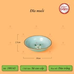 Đĩa Muối Men Ngọc Hoa Đào Trắng