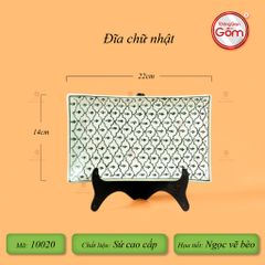 Bộ Bát Đĩa Bát Tràng Men Xanh Ngọc Vẽ Bèo