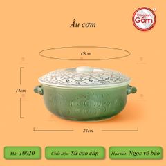 Bộ Bát Đĩa Bát Tràng Men Xanh Ngọc Vẽ Bèo