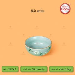 Bát Mắm Men Ngọc Hoa Đào Trắng