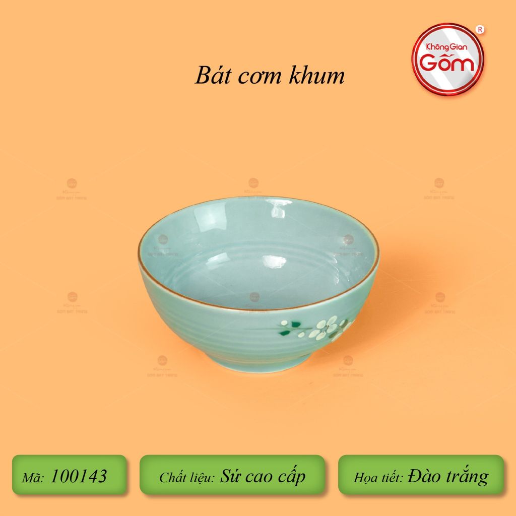 Bát Cơm Men Ngọc Hoa Đào Trắng