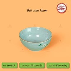 Bát Cơm Men Ngọc Hoa Đào Trắng