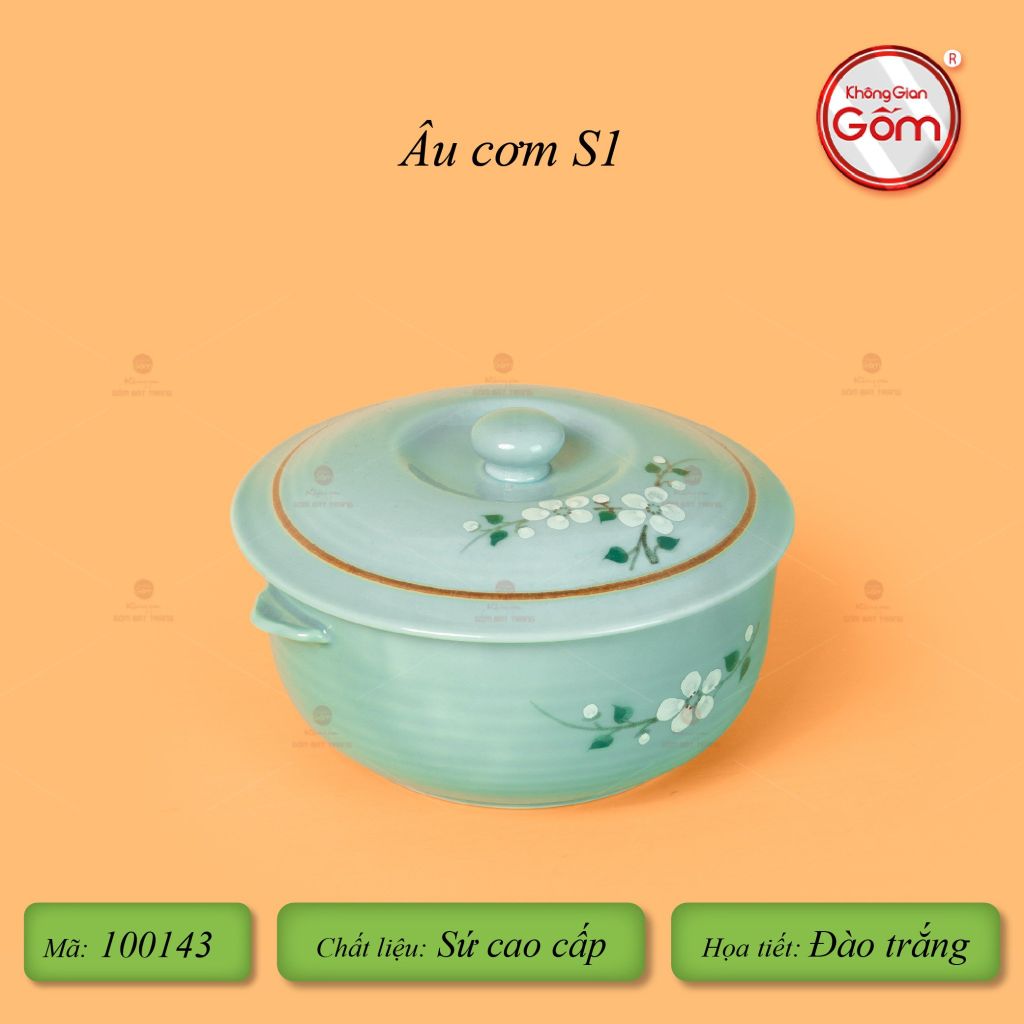 Âu Cơm Men Ngọc Hoa Đào Trắng