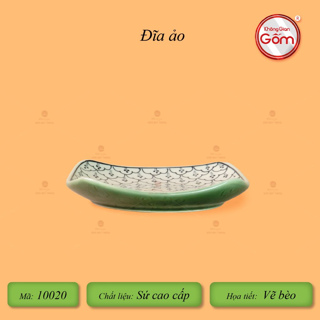 Đĩa Ảo Men Xanh Ngọc Vẽ Bèo