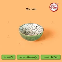 Bộ Bàn Ăn 10 Người (23 món) Men Xanh Ngọc Vẽ Bèo