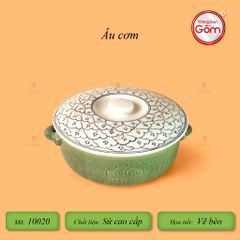 Bộ Bàn Ăn 6 Người (12 món) Men Xanh Ngọc Vẽ Bèo