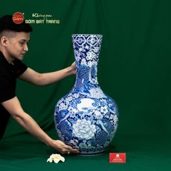 Tỏi Bình Cửu Ngư Chầu Nguyệt Lam Ngọc Bình An
