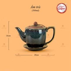 Bộ Ấm Chén Tống Thiên Thanh Kẻ Vàng
