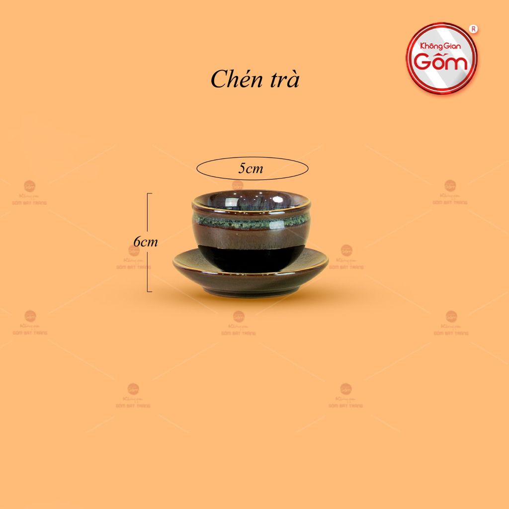 Bộ Ấm Chén Tống Thiên Thanh Kẻ Vàng