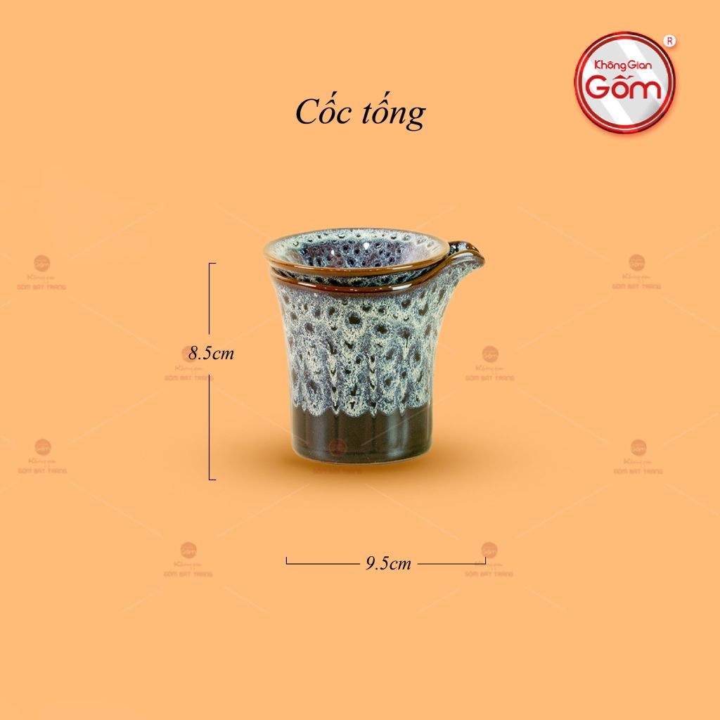 Bộ Ấm Chén Tròn Múi Chén Xanh Ngọc