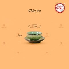 Bộ Ấm Chén Tròn Múi Xanh Ngọc