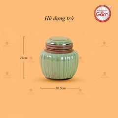 Bộ Ấm Chén Tròn Múi Xanh Ngọc
